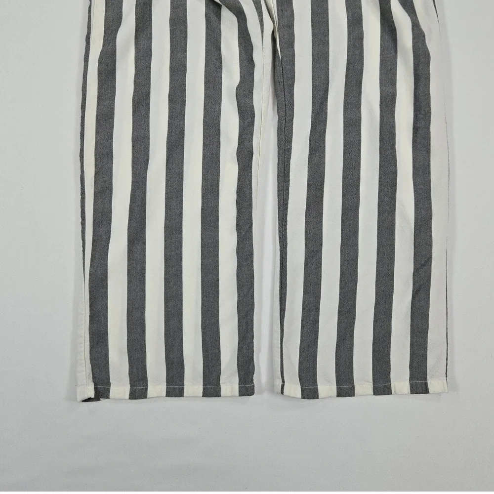 American Eagle Women Small Striped‎ Wide Leg Pants Preppy Art Teacher Chic